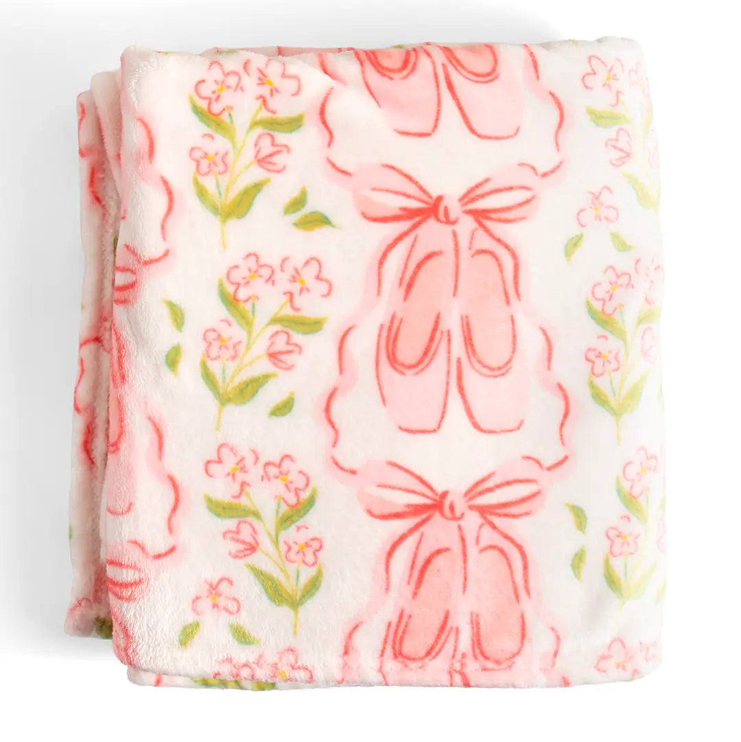 Pink Ballet Slippers & Floral Blanket