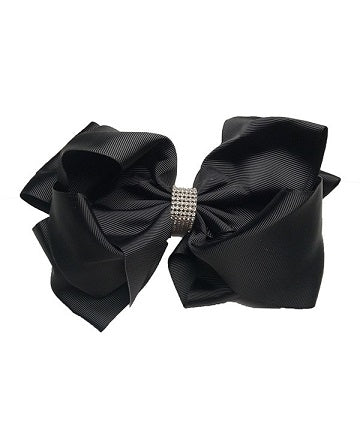 Beautiful Rhinestone Hair Bow with Large Alligator Clip 7.5" wide