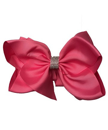 Beautiful Rhinestone Hair Bow with Large Alligator Clip 7.5" wide