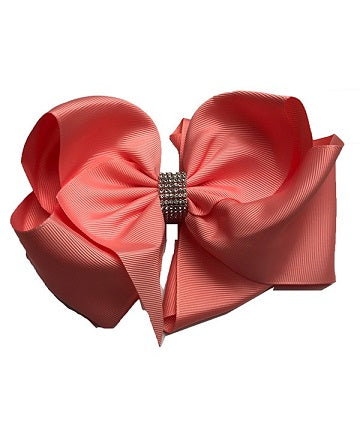 Beautiful Rhinestone Hair Bow with Large Alligator Clip 7.5" wide