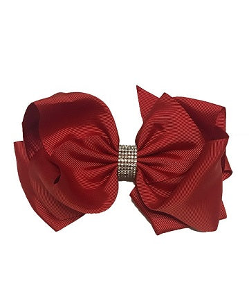 Beautiful Rhinestone Hair Bow with Large Alligator Clip 7.5" wide