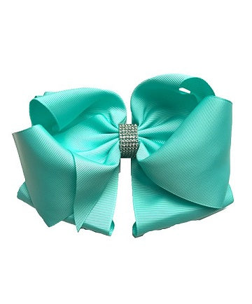 Beautiful Rhinestone Hair Bow with Large Alligator Clip 7.5" wide