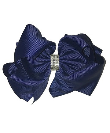 Beautiful Rhinestone Hair Bow with Large Alligator Clip 7.5" wide