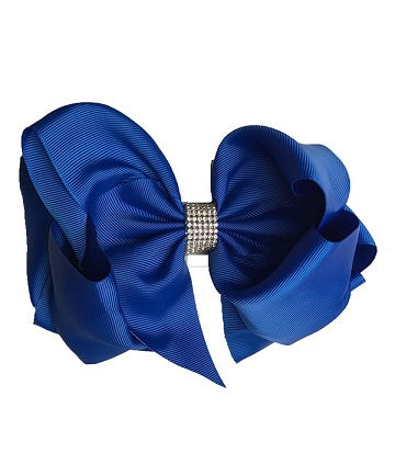 Beautiful Rhinestone Hair Bow with Large Alligator Clip 7.5" wide