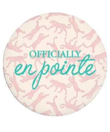 "Officially En Pointe" 1.25" Button from B Plus Printworks 102cc