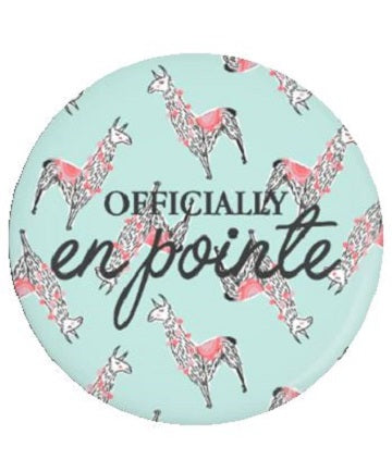 "Officially En Pointe" 1.25" Button from B Plus Printworks 102cc