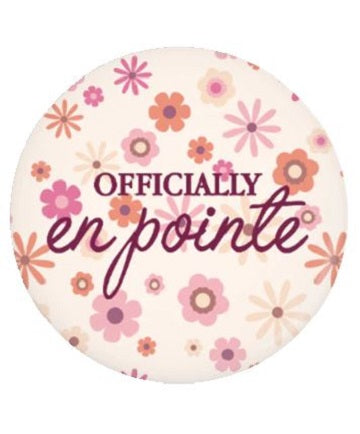 "Officially En Pointe" 1.25" Button from B Plus Printworks 102cc