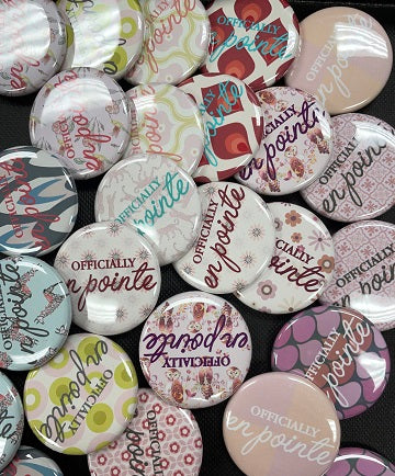 "Officially En Pointe" 1.25" Button from B Plus Printworks 102cc