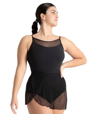 Mesh Polka Dot Wrap Skirt