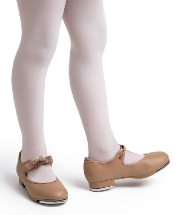 Capezio Girls Shuffle Tap with Double Snap Fastening Elastic 356C