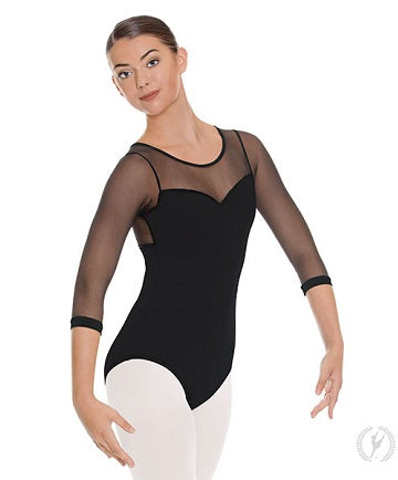 Eurotard Women's Silhouette Mesh 3/4 Sleeve Leotard 41592