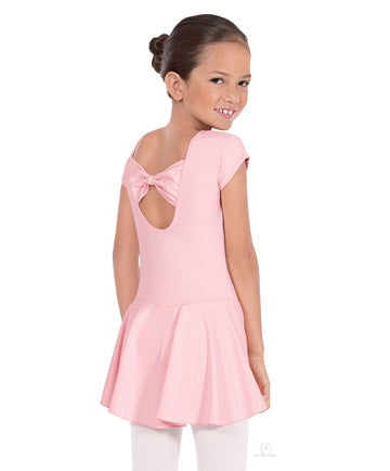 Eurotard Girl's Angelica Bow Back Microfiber Leotard with Attached Skirt 44285
