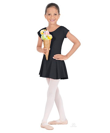 Eurotard Girl's Angelica Bow Back Microfiber Leotard with Attached Skirt 44285