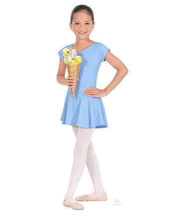 Eurotard Girl's Angelica Bow Back Microfiber Leotard with Attached Skirt 44285