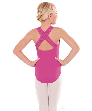 Eurotard Girl's Microfiber Woven Lattice Back Leotard 4493C