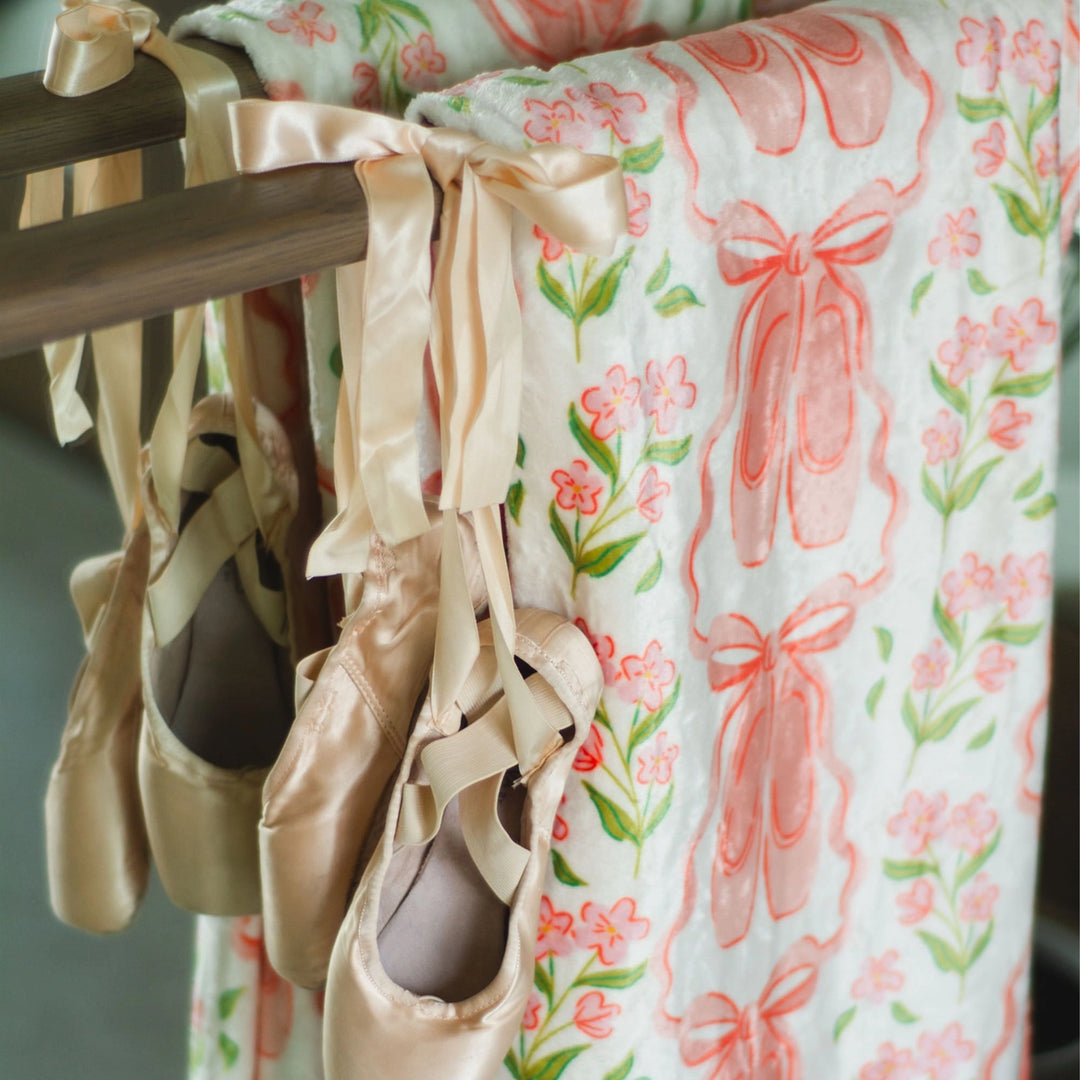 Pink Ballet Slippers & Floral Blanket