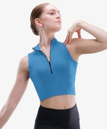 SHOW TOP 1/4 Zip Crop Top for Women by So Danca SL199