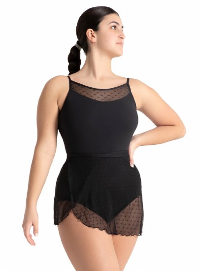 Mesh Polka Dot Wrap Skirt
