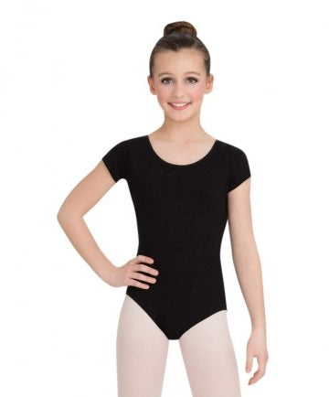 Capezio Girl's Cotton Classic Short Sleeve Scoop Neck Leotard CC400C
