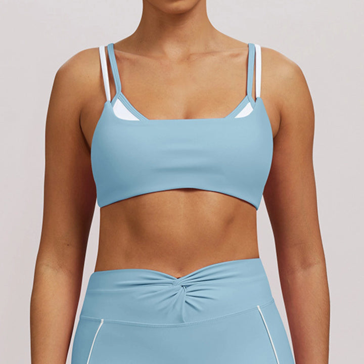 Double-Strap Color Block Bra
