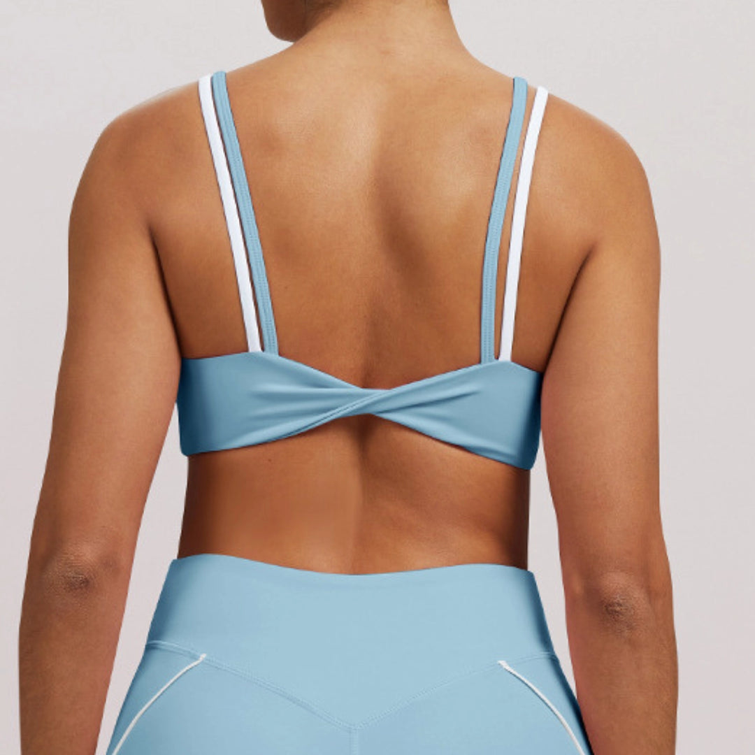 Double-Strap Color Block Bra