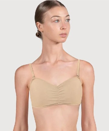 Gathered Front Bandeau Bra with Cups and Removable Straps Z3347