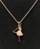 American Dance Supply Rose Gold Ballerina Necklace with 17