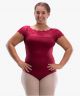 TRICIA Plus Size Lace Cap Sleeve Leotard for Women by So Danca SL196