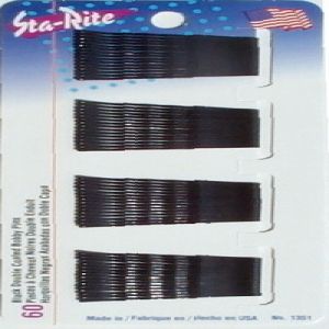 Sta-Rite Black Double Coated Bobby Pins 60 ct. 1531
