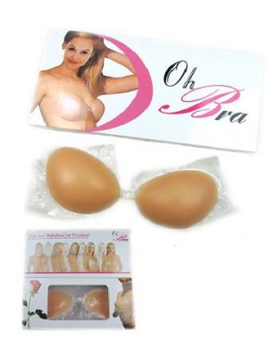 Self Adhesive Oh Bra Reusable Silicone Sticky Bra Strapless and Backless  Nude