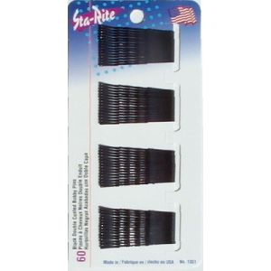 Sta-Rite Black Double Coated Bobby Pins 60 ct. 1531
